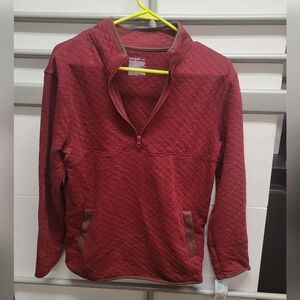Cat & Jack Maroon Quilted Half-Zip Pullover